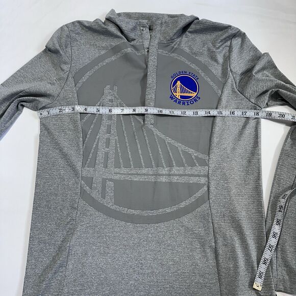 NBA Golden State Warriors Men 1/4 Snap Button Long Sleeve Fitted Shirt Sz Small - Picture 3 of 9